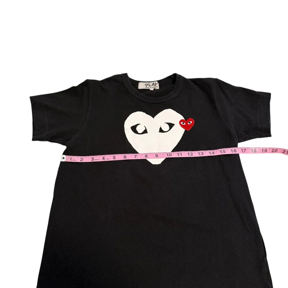 Comme Des Garcons PLAY | Emblem Heart Logo‎ Cotton T-Shirt Black Size L - Picture 11 of 12